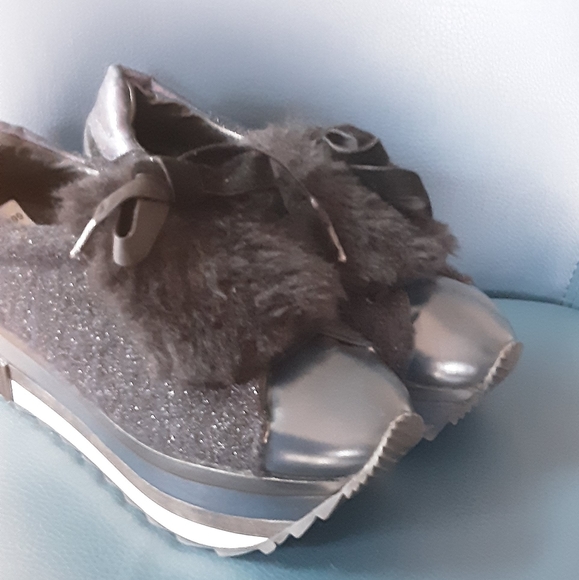 ROBERT DURVILLE DESIGNER NAVY PLATFORM SHOE  6 - Picture 3 of 6